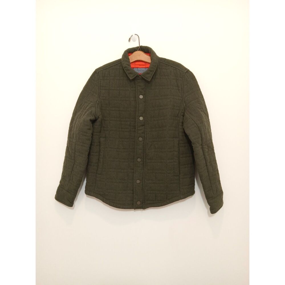 Tommy Hilfiger Boy's Small Quilted Wool Jacket Olive Green Orange